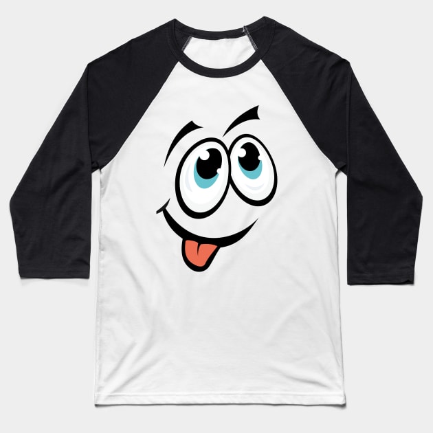 funny comic cartoon face Baseball T-Shirt by MNZStar